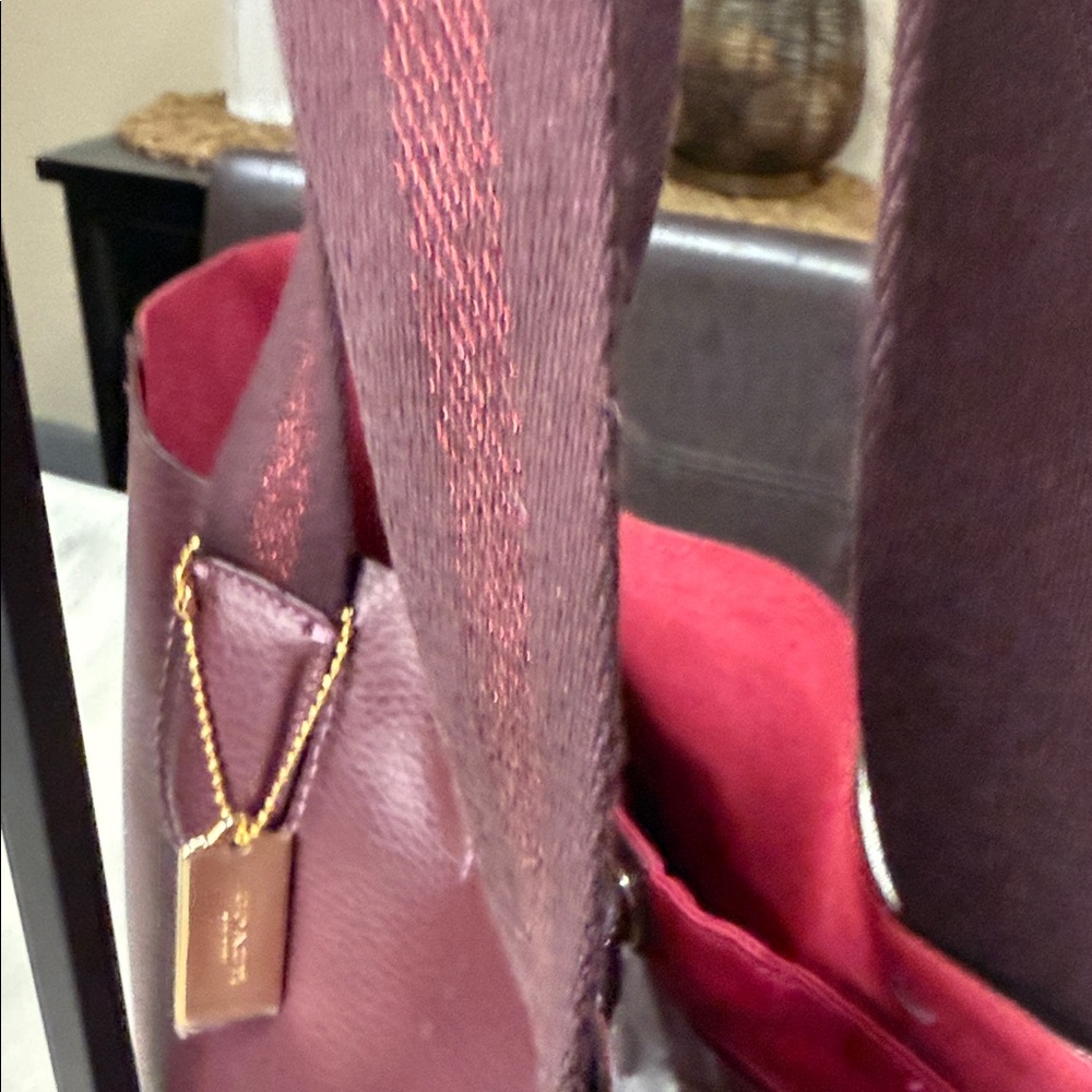 Coach Derby Deep Burgundy Leather Tote- NWOT - Picture 8 of 11